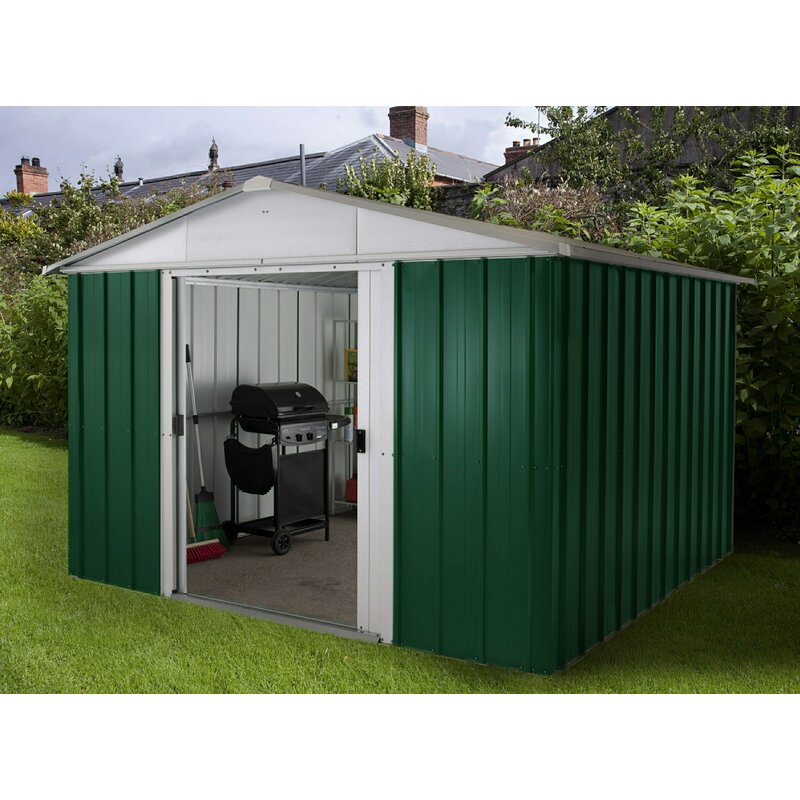 yardmaster apex 10 ft. w x 8 ft. d metal garden shed